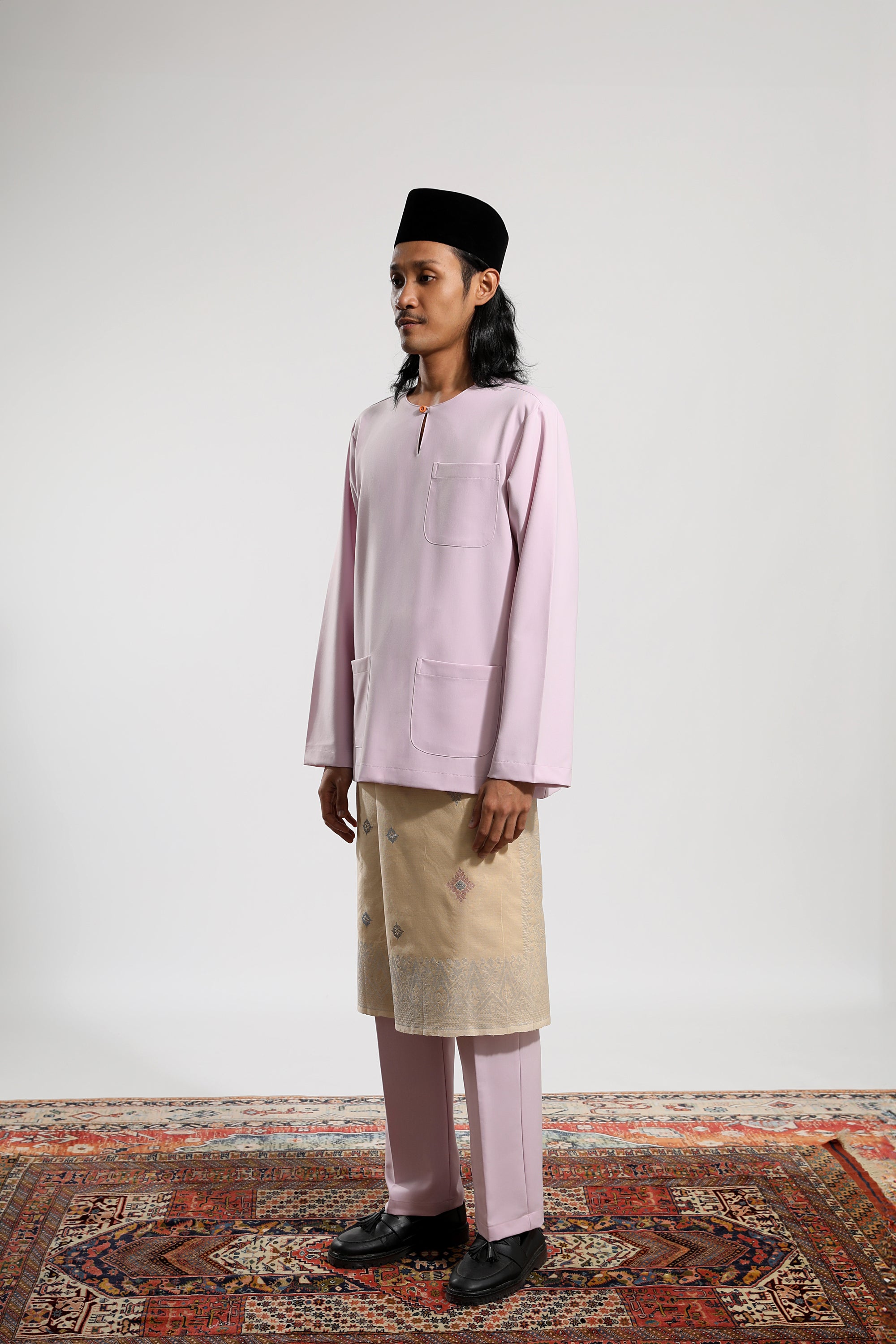 Galur Baju Melayu Soft Pink S